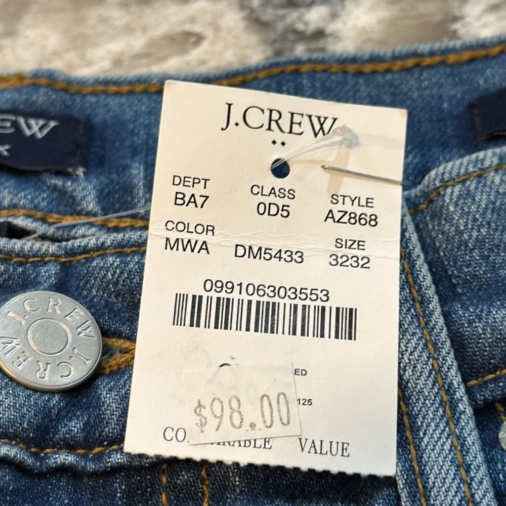 NWT J.Crew Flex Slim Fit Stretch Jeans Medium Wash Men’s 32x32 $128